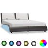 vidaXL Bedframe met LED zonder matras grijs en wit 120x190 cm