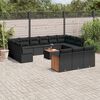 vidaXL 14-delige Loungeset met kussens poly rattan zwart