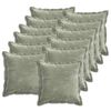 vidaXL Kussensloop 12 st HOUTEN Groen 40 x 40 cm Chenille Stof