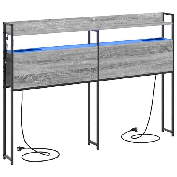 vidaXL Opslag hoofdbord met plank Grijs sonoma 160 cm Bewerkt hout