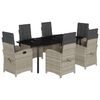 vidaXL 7-delige Tuinset met kussens poly rattan grijs