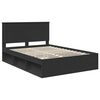 vidaXL Bedframe met hoofdeinde Zwart 135 x 190 cm Massief grenenhout
