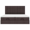vidaXL Ottoman bed met matrassen 160x200cm stof donkerbruin