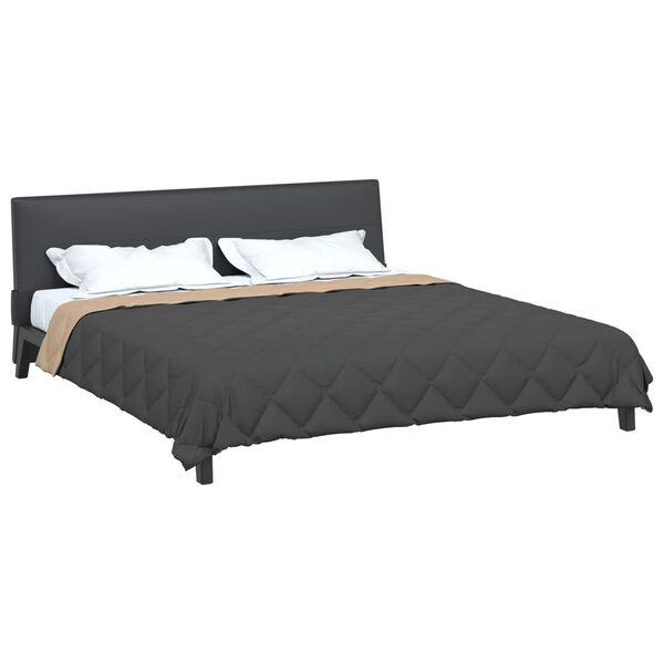 vidaXL Zomerdekbed Antraciet en Taupe 240 x 260 cm Microfiber