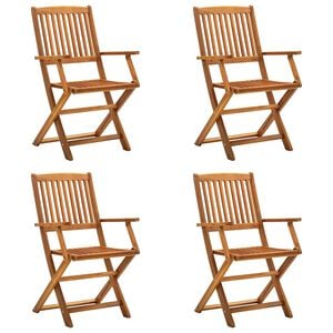 vidaXL Tuinstoelen inklapbaar 4 st massief acaciahout