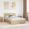 vidaXL Bedframe met hoofdeinde Sonoma Eiken 140 x 200 cm Bewerkt hout