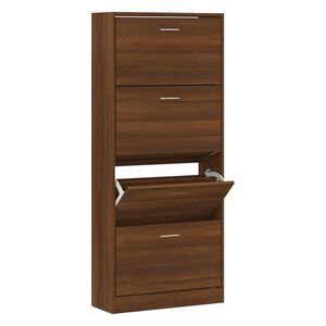 vidaXL Schoenenkast 63x24x147 cm bewerkt hout bruin eikenkleur