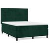 vidaXL Boxspring met matras fluweel donkergroen 140x200 cm