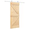 vidaXL Schuifdeur Natuurlijk en Wit 80 x 210 cm Massief grenenhout