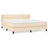 vidaXL Boxspring met matras stof cr&egrave;mekleurig 180x200 cm