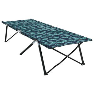 vidaXL Opvouwbaar Camping Bed Bladpatroon 206 x 76 x 74 cm Oxford stof