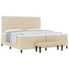 vidaXL Boxspringbed met matras met hoofdeinde Cr&egrave;me 200 x 200 cm Stof