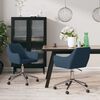 vidaXL Eetkamerstoelen 2 st draaibaar stof blauw
