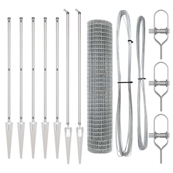 vidaXL Hek met Paal Zilver 1,6 x 10 m Staal