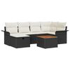 vidaXL Tuin Sofa Set met kussen met opslag 7 pcs Zwart Poly riet