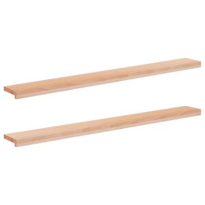 vidaXL Raamkozijnen 2 st Naturel 140 x 15 x 2 cm Massief beukenhout