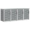 vidaXL Containerombouw for 4 Bins 240L Roestvrij staal Grijs