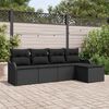 vidaXL Tuin Sofa Set Zwart poly rattan