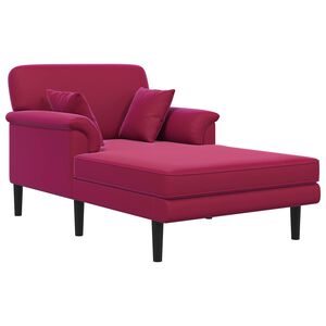 vidaXL Chaise longue Wijnrood fluweel