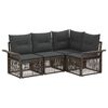 vidaXL Tuinbankenset 4 pcs Grijs poly rattan