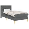 vidaXL Bedframe met matras met hoofdeinde Donkergrijs 80 x 200 cm Stof