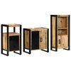 vidaXL Badkamermeubelset 3 pcs Bruin en zwart Massief Mango Hout
