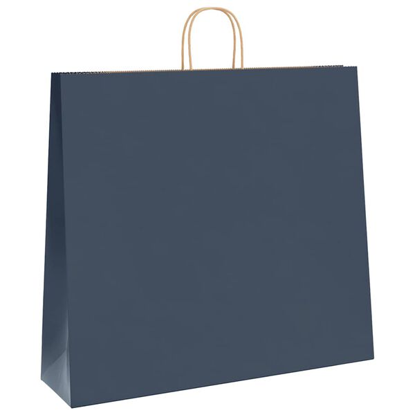 vidaXL Papieren zakken 50 st met hengsels 54x15x49 cm blauw