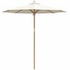vidaXL Tuinparasol Cr&egrave;me Wit &Oslash; 270 x 260 cm Bamboe