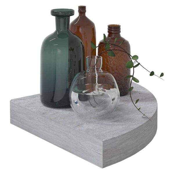 vidaXL Hoekwandschappen 4 st 25x25x3,8 cm MDF betongrijs