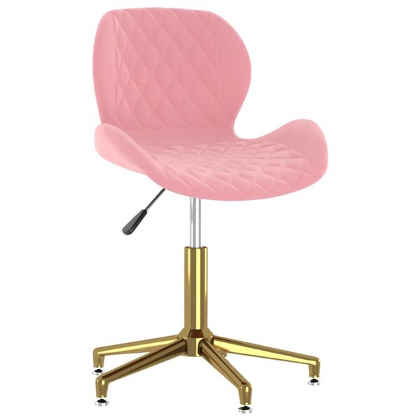 vidaXL Eetkamerstoelen draaibaar 2 st fluweel roze
