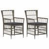 vidaXL Tuinstoelen 2 st Grijs PE rattan, Staal en Polyester Stof