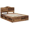 vidaXL Bedframe met hoofdeinde Oudhout 140 x 190 cm Massief grenenhout