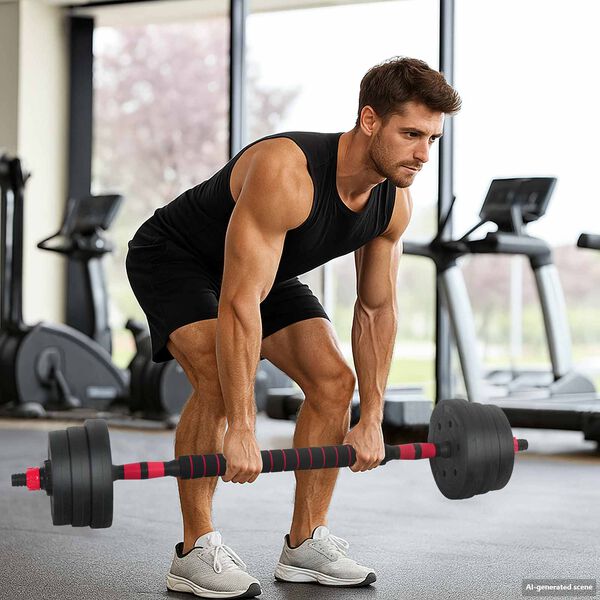 vidaXL 2-in-1 Halter Set Zwart en Rood 121 x 19,5 x 19,5 cm