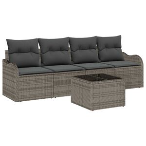 vidaXL Tuin Sofa Set Grijs poly rattan