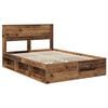 vidaXL Bedframe met matras Oudhout 150 x 200 cm Massief grenenhout