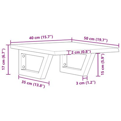 vidaXL Badkamer wandschap staal en massief eikenhout