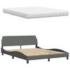 vidaXL Bed met matras stof donkergrijs 160x200 cm