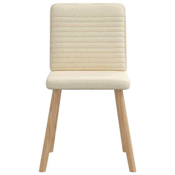 vidaXL Eetkamerstoelen 4 st stof cr&egrave;mekleurig