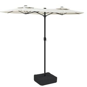 vidaXL Parasol dubbel dak 316x145 cm zandwit