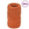 vidaXL Boottouw 2 mm 50 m polypropyleen oranje