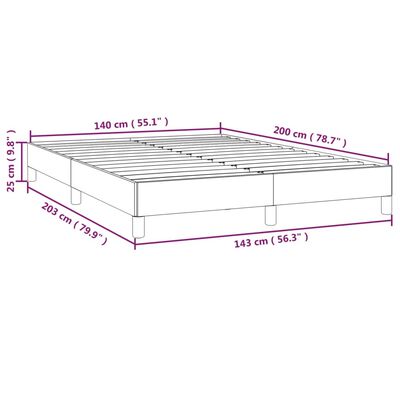 vidaXL Bedframe zonder matras stof donkerbruin 140x200 cm