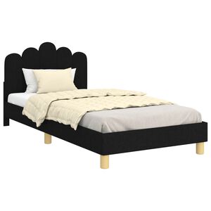 vidaXL Bedframe voor kinderen met hoofdbord Zwart 90 x 190 cm Stof
