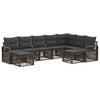 vidaXL Tuinbankenset 9 st Grijs poly rattan