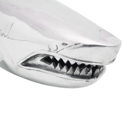 vidaXL Muurdecoratie haai aluminium zilver