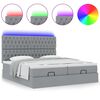 vidaXL Ottoman bed met matrassen en LED's 160x200cm stof lichtgrijs