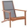 vidaXL Loungestoel massief eucalyptushout en textileen grijs