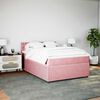 vidaXL Boxspring met matras fluweel roze 140x190 cm
