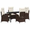 vidaXL Tuin eettafelset 5 st Bruin poly rattan