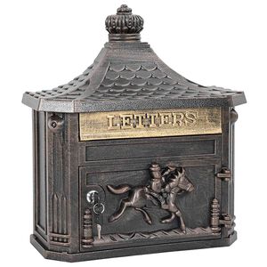 vidaXL Wandgemonteerde brievenbus met opslag Brons 40,5 x 16 x 45 cm