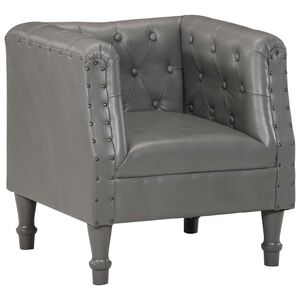 vidaXL Fauteuil echt leer grijs